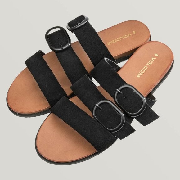 Volcom Sandals Buckle Up Buttercup Strappy Slides - Picture 1 of 13